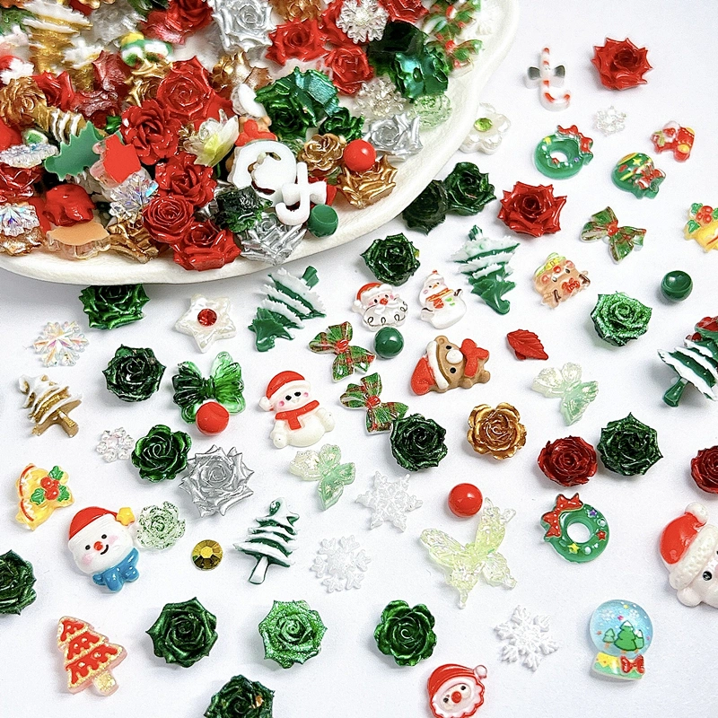 Mixed Christmas Series Resin Nail  Accessories